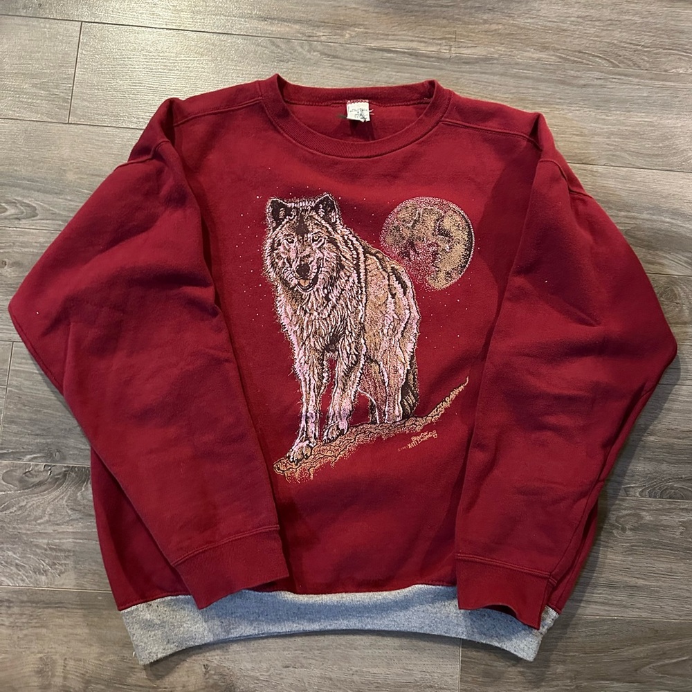 Men's Red Wolf Graphic Sweater